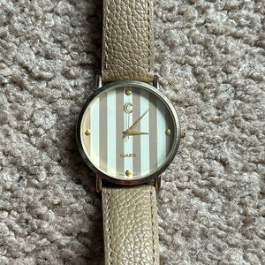 C brand women’s vintage tan/gold tone adjustable bracelet watch‎ one size